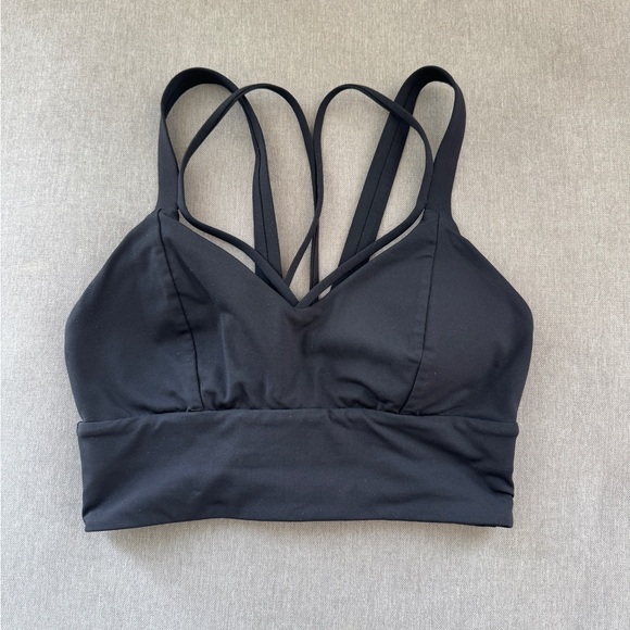 Lululemon Sports Bra Strapped Size 4 Black - Picture 1 of 5
